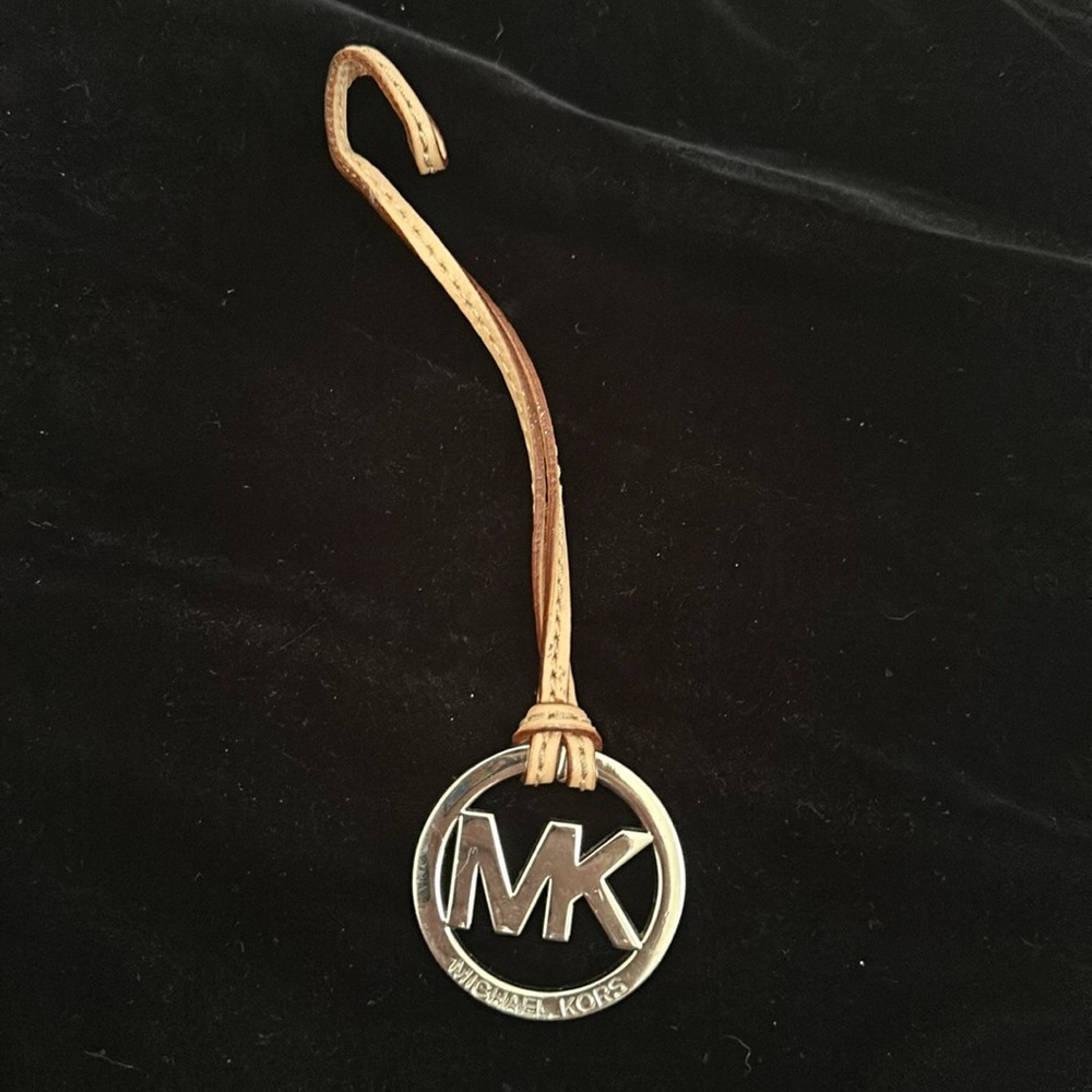 Blonde Tan MK authentic Silver Purse Charm